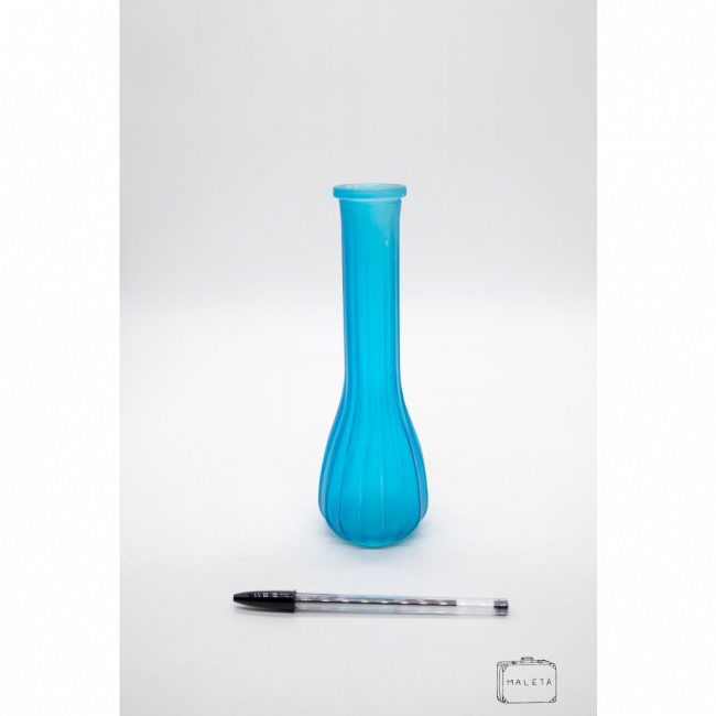 VASO VIDRO AZUL JATEADO