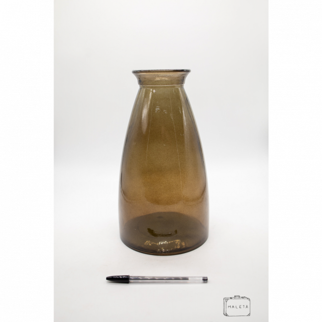 VASO VIDRO FUMÊ GRANDE