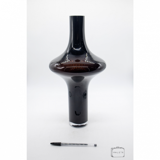 VASO VIDRO PRETO DISCO MÉDIO