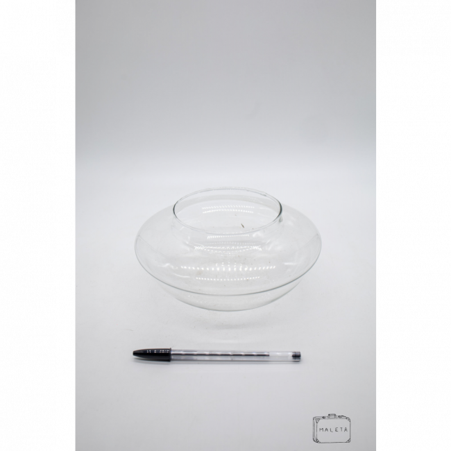 VASO VIDRO TRANSPARENTE BAIXO DISCO
