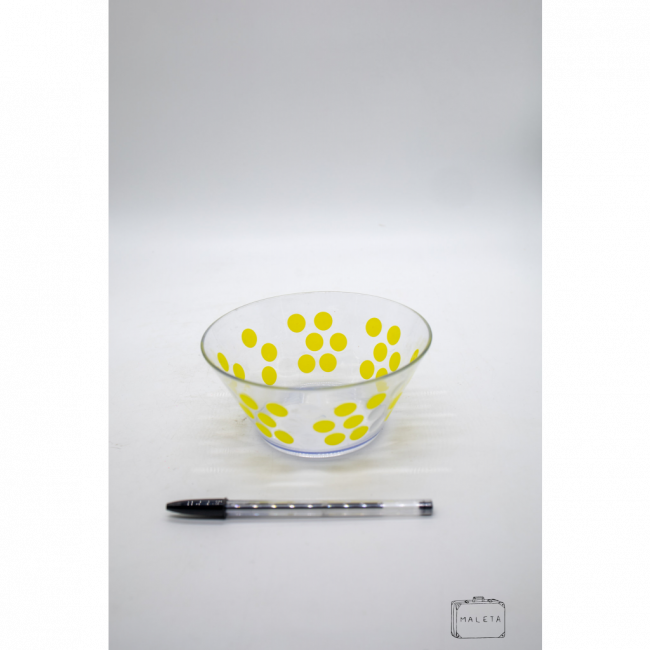 BOWL PLÁSTICO TRANSPARENTE BOLINHA VERDE
