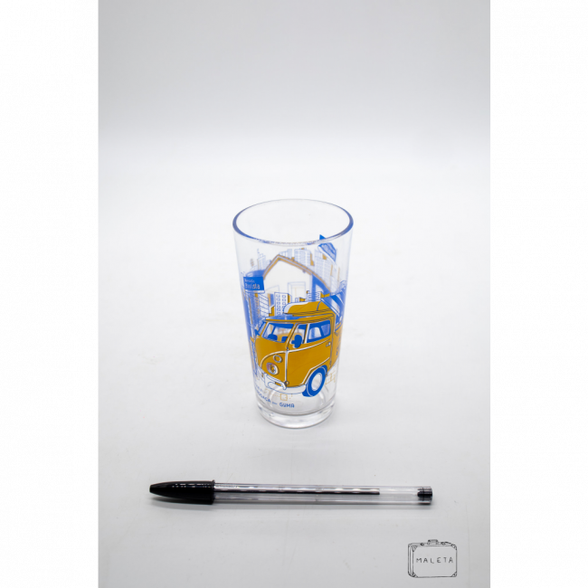COPO VIDRO ESTAMPA AZUL