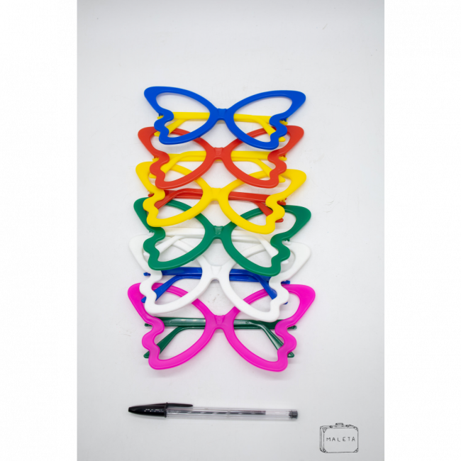 ÓCULOS PLÁSTICO COLORIDO CARNAVAL (BORBOLETA)