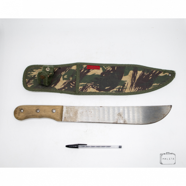 FACA CABO MADEIRA COM BAINHA CAMUFLADA