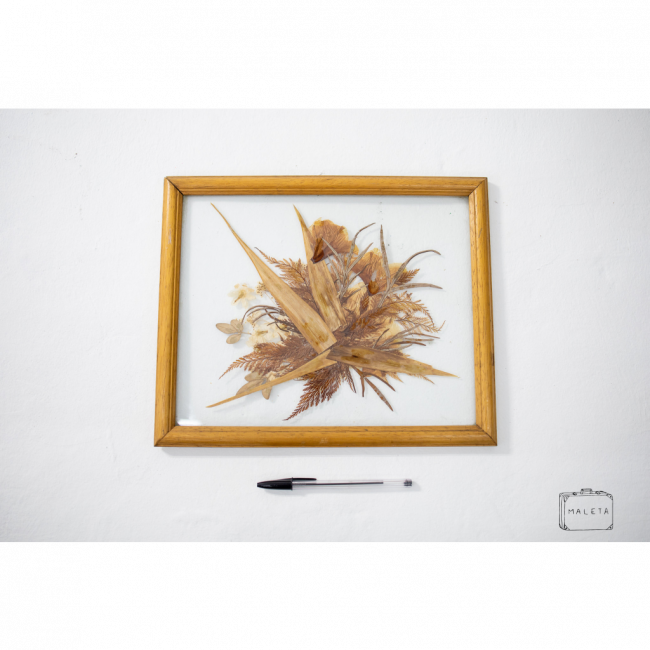 QUADRO VIDRO RAMO DE FLORES - 33X27
