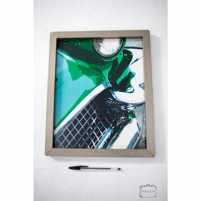QUADRO FRENTE CARRO VERDE - 31X38