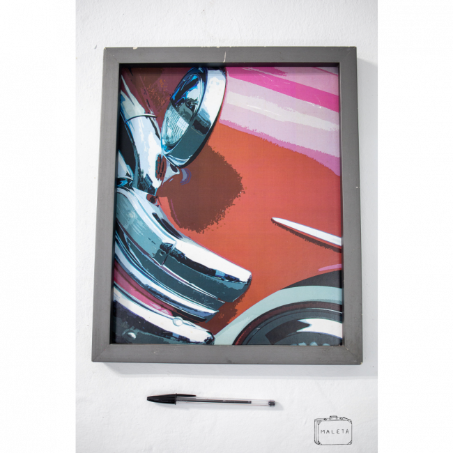 QUADRO FRENTE CARRO VERMELHO - 31X38