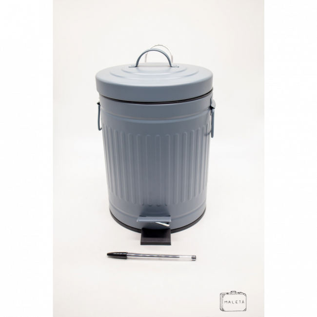 LIXEIRA DE BANHEIRO CINZA GRAFITE COM PEDAL - LS