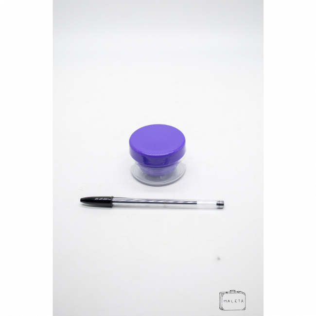 POTE PARA PRODUTO TRANSPARENTE COM TAMPA ROXA - LS