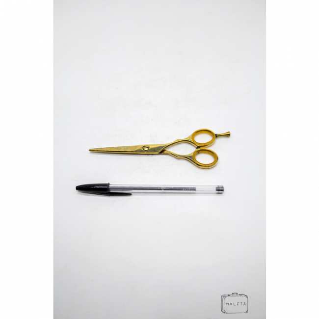 TESOURA DE CABELO DOURADA - LS