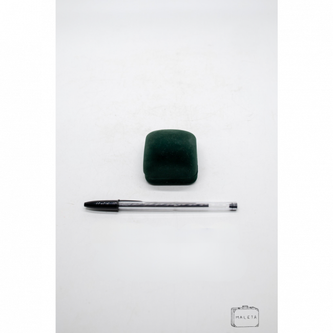 CAIXINHA PARA ANEL VELUDO VERDE - LS