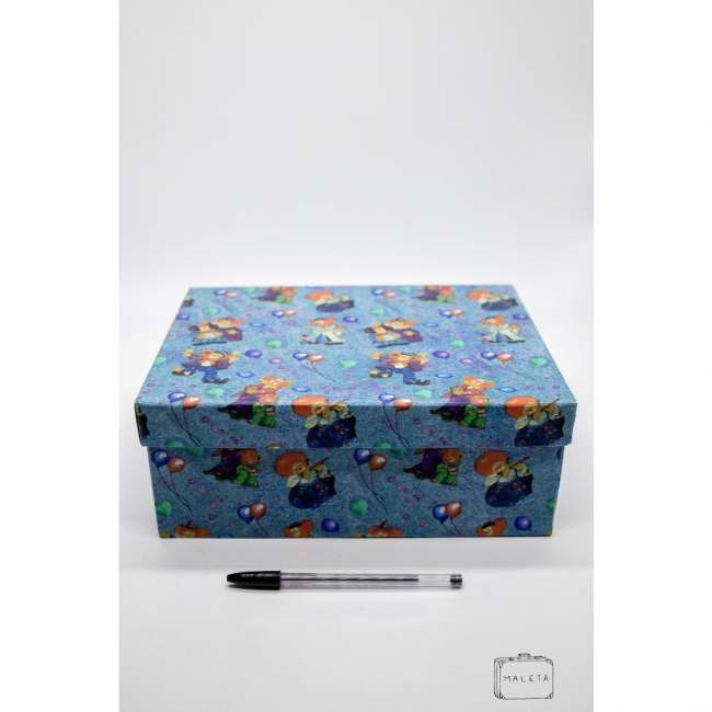 CAIXA PAPELÃO AZUL ESTAMPA PALHAÇO - LS