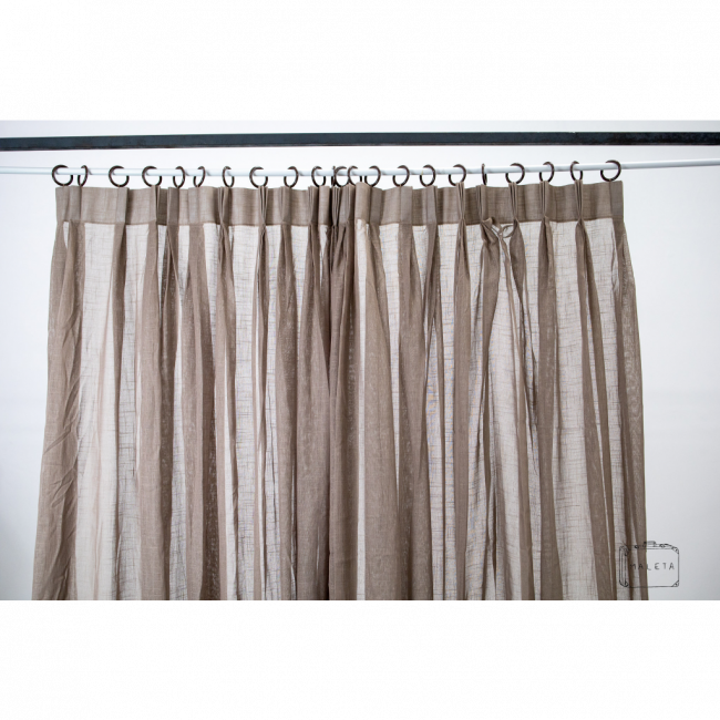 CORTINA LINHO MARROM COM ARGOLAS - 1,00X2,50