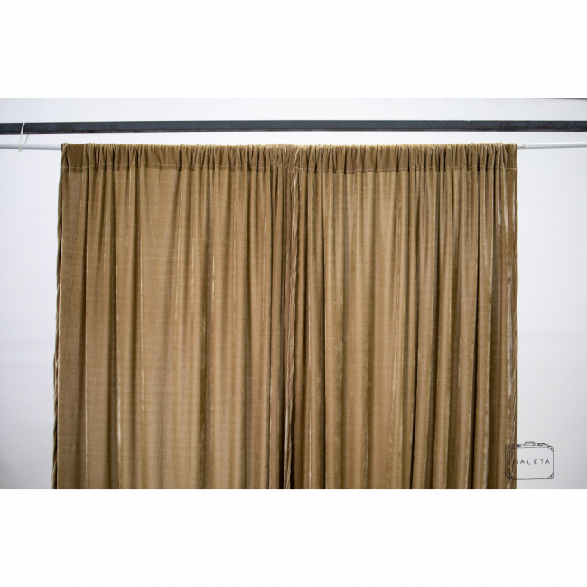 CORTINA VELUDO MARROM CLARO - 1,60X3,60