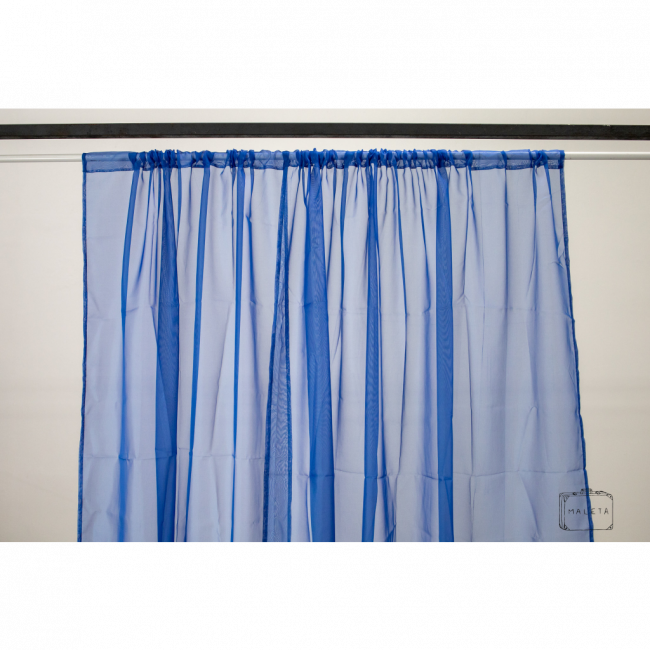 CORTINA VOIL AZUL BIC - 1,50X1,50
