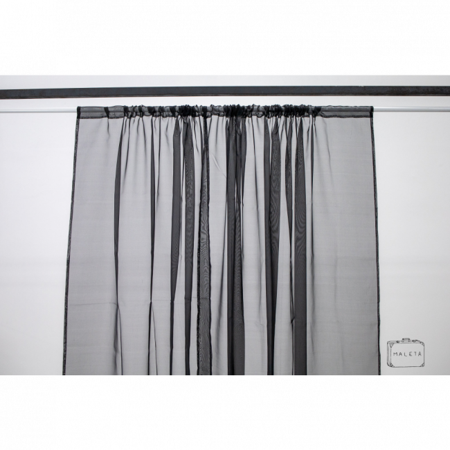 CORTINA VOIL PRETA - 1,50X1,50 - 1,00X1,50
