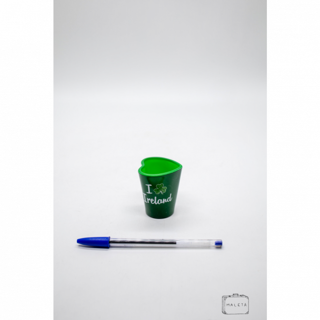 COPO VIDRO SHOT CORAÇÃO VERDE IRLANDA