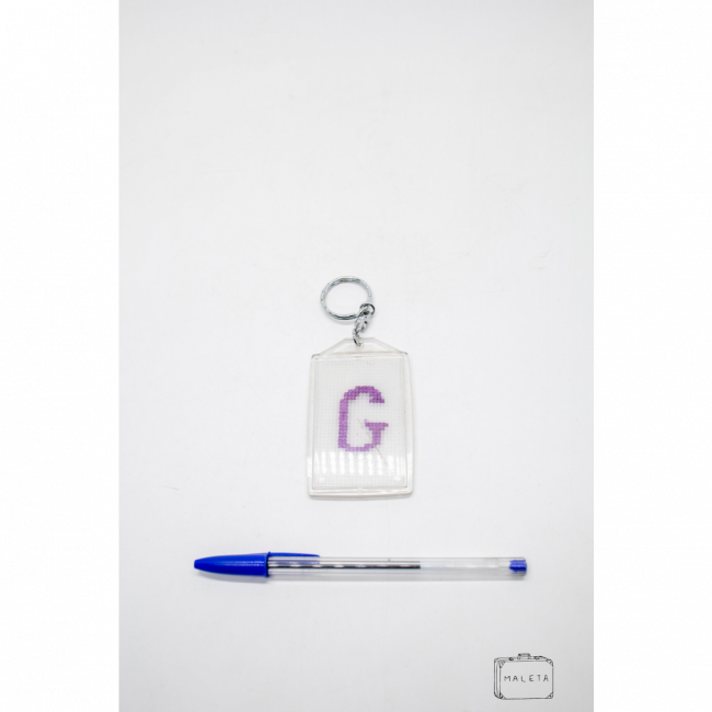 CHAVEIRO PLACA LETRA G PONTO CRUZ