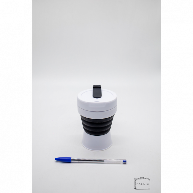 COPO SILICONE PRETO E BRANCO RETRÁTIL