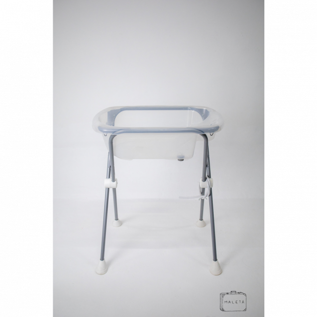 SUPORTE CINZA MAIS BANHEIRA TRANSPARENTE