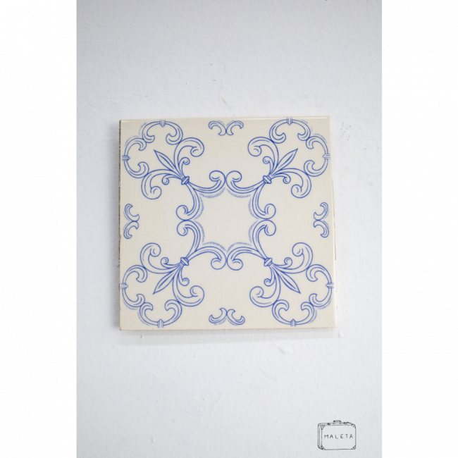 AZULEJO DECORATIVO OFF WHITE DESENHOS AZUL 15X15