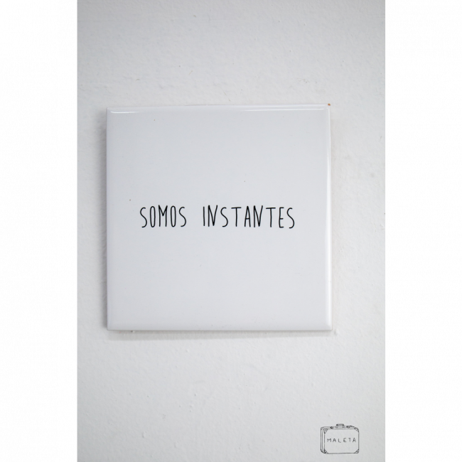 AZULEJO DECORATIVO BRANCO SOMOS INSTANTES 15X15
