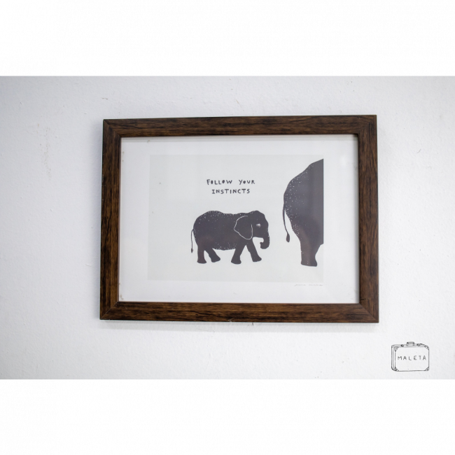 QUADRO ELEFANTE FOLLOW YOUR INSTINCTS - 33X24