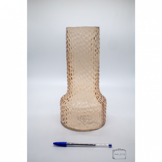 VASO VIDRO TEXTURA BOLINHA ROSÊ