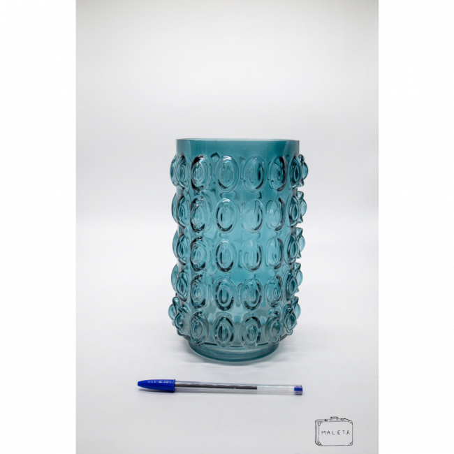 VASO VIDRO TEXTURA OVAL VERDE