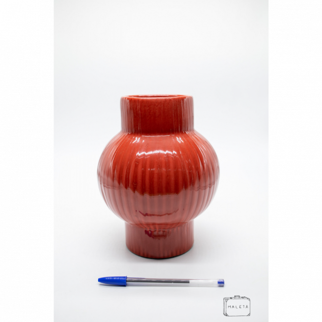 VASO BOJUDO CERÂMICA VERMELHO