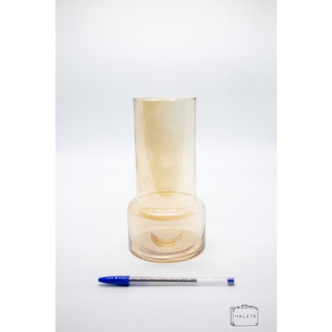 VASO VIDRO MARROM ESPELHADO