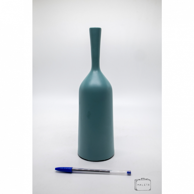 VASO CERÂMICA GARRAFA VERDE MENTA