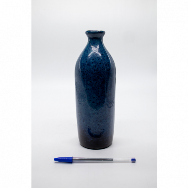 VASO CERÂMICA AZUL DEGRADÊ CRAQUELADO
