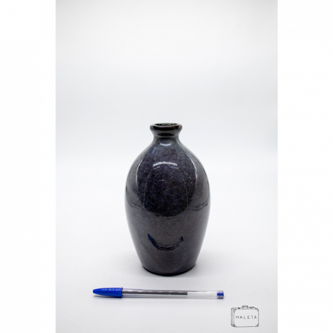 VASO CERÂMICA AZUL CARBONO CRAQUELADO