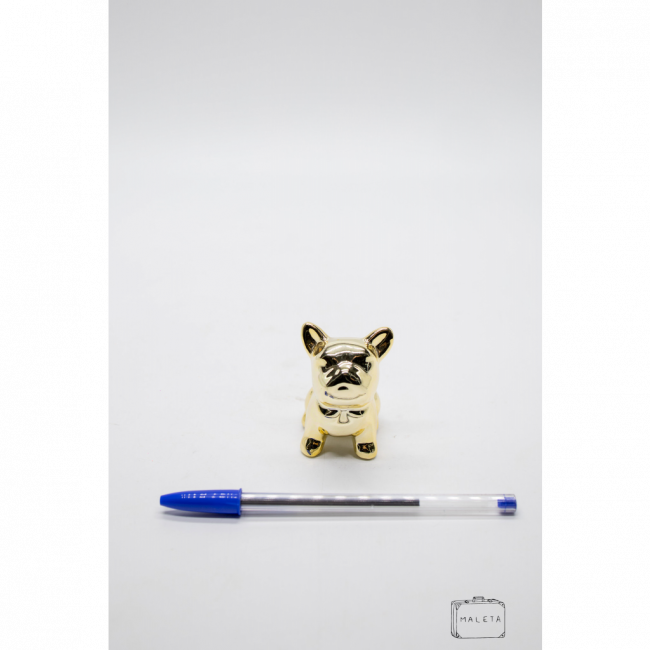 CACHORRO MINIATURA DOURADO DECORAÇÃO