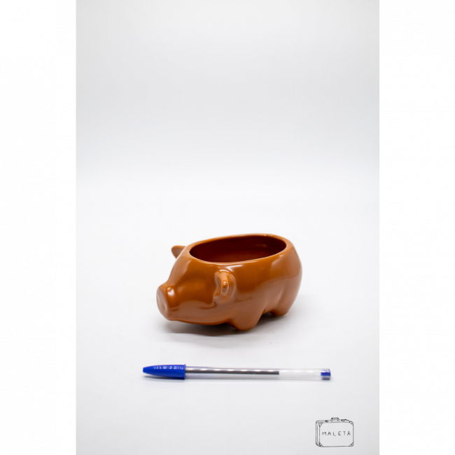 BOWL CERÂMICA PORQUINHO MARROM