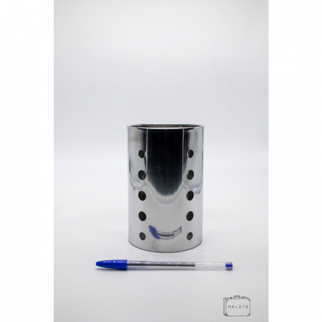 PORTA UTENSÍLIOS METAL CROMADO FURADINHA