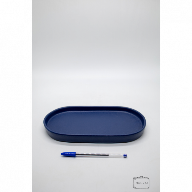 BANDEJA OVAL CERÂMICA AZUL ROYAL – MÉDIO