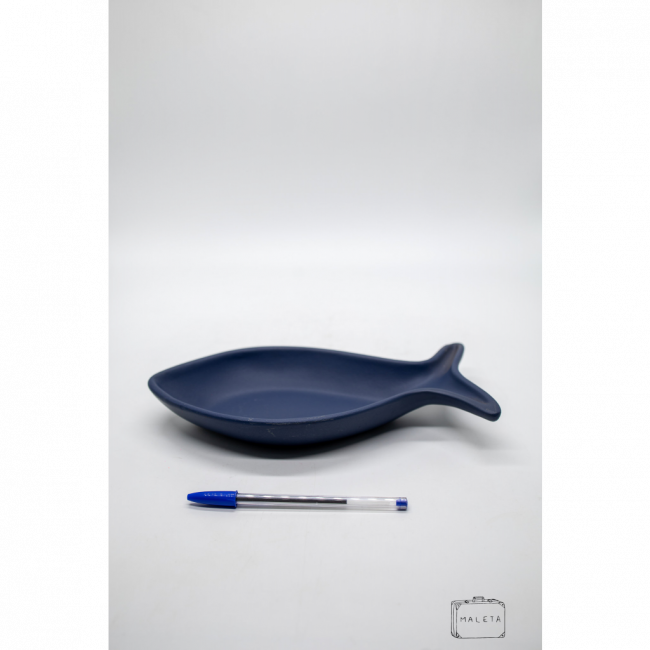 PETISQUEIRA CERÂMICA AZUL FORMATO PEIXE – MÉDIO