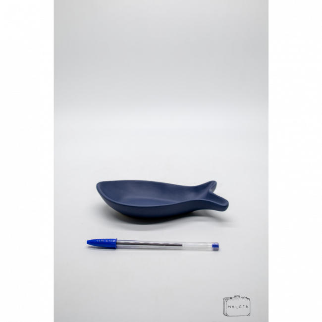 PETISQUEIRA CERÂMICA AZUL FORMATO PEIXE – PEQUENO