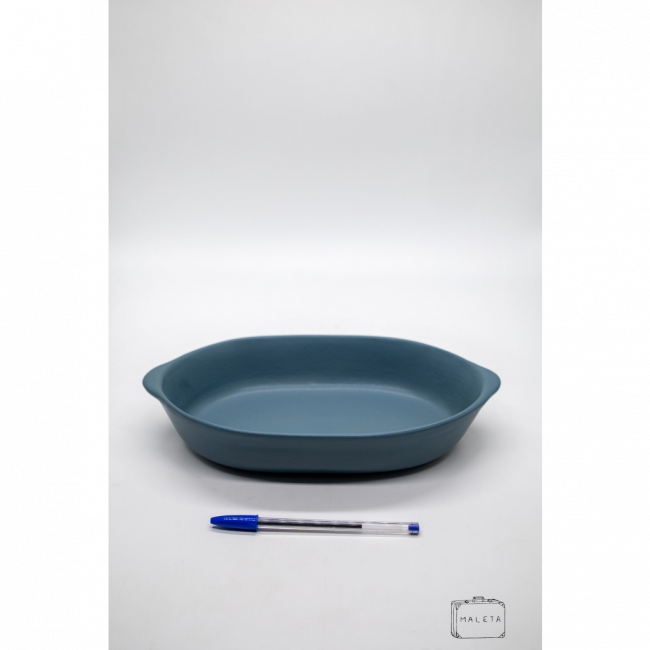 TRAVESSA OVAL CERÂMICA AZUL – MÉDIO