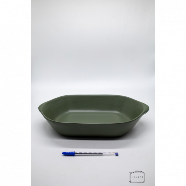 TRAVESSA OVAL CERÂMICA VERDE MUSGO – GRANDE