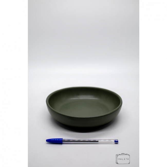 SALADEIRA CERÂMICA VERDE MUSGO – MÉDIO