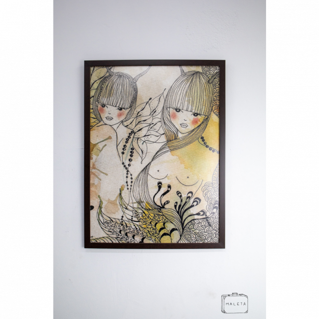 QUADRO DUAS MULHERES (RISCADAS) - 52X69