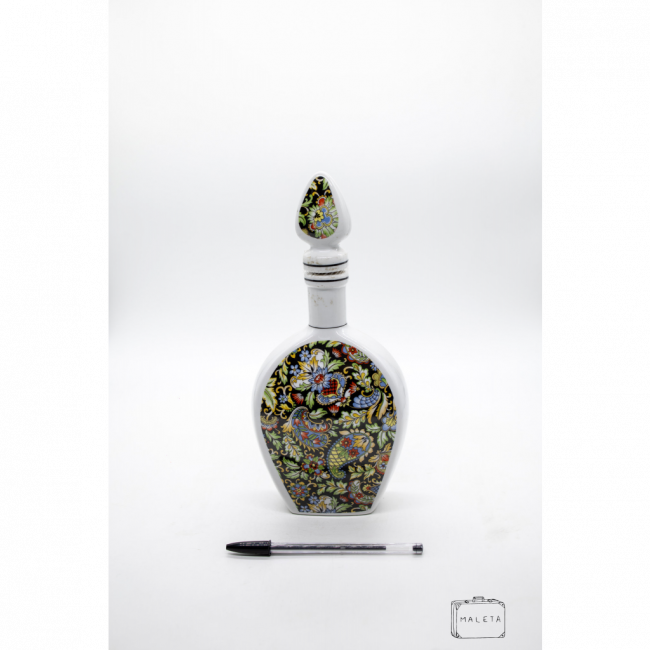 DECANTER CERÂMICA BRANCO ESTAMPA COLORIDA