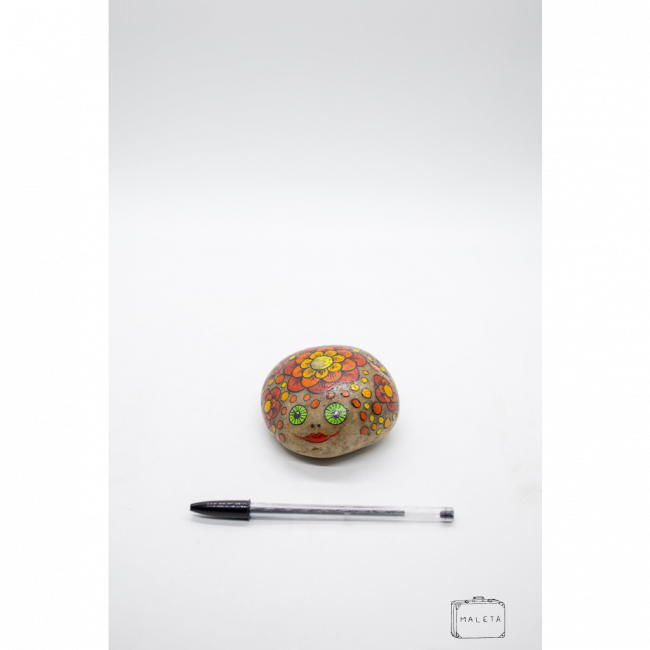 PEDRA DECORAÇÃO PINTADA FLORES
