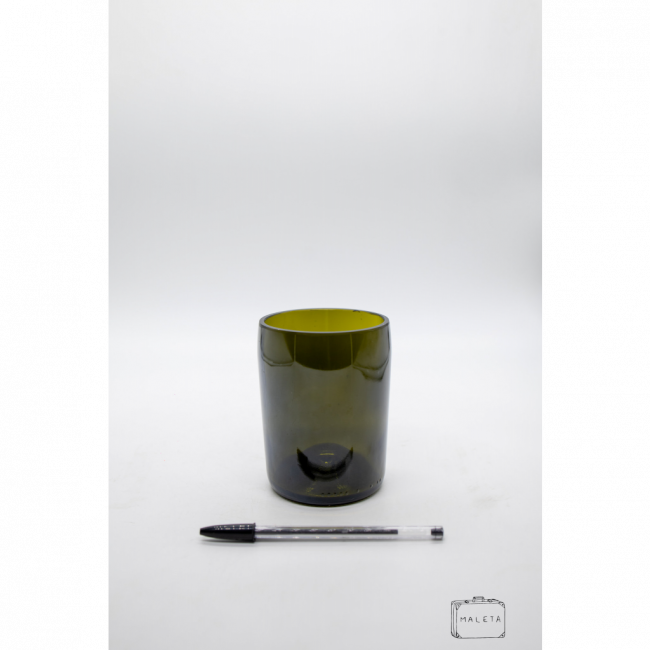VASO GARRAFA DE VINHO CORTADA VERDE