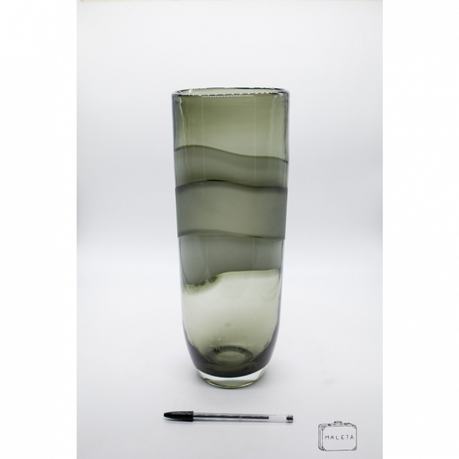 VASO ALTO VIDRO FUMÊ MANCHAS BRANCAS