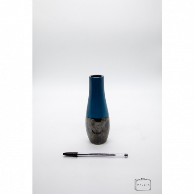 VASO CERÂMICA PRETO E AZUL – PEQUENO