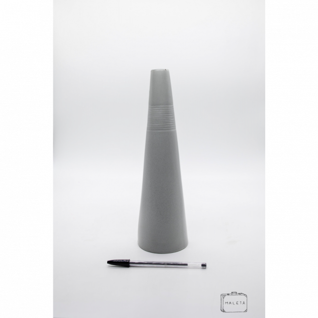 VASO CERÂMICA CONE CINZA